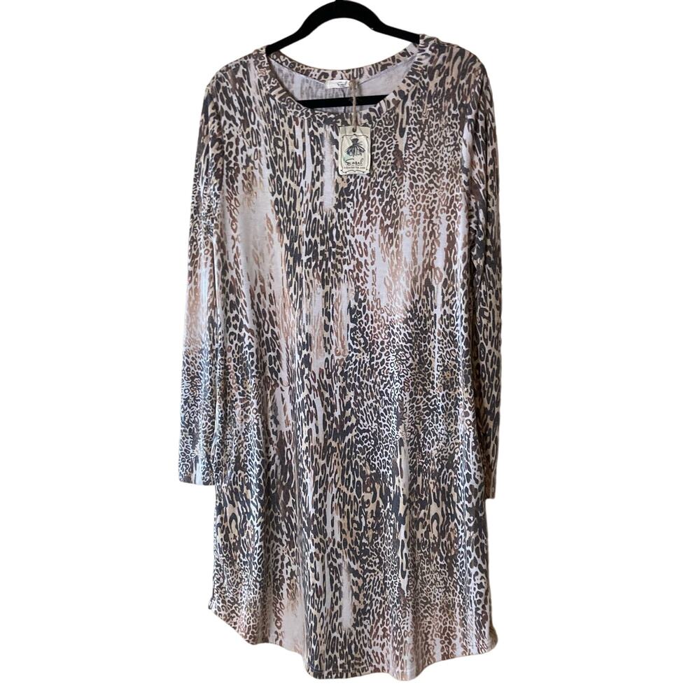 NWT Easel Cheetah Print Dress Pullover‎ Style Size M